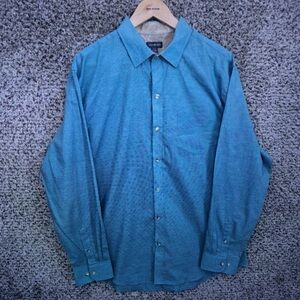 Long-Sleeve Men's Button-Up Shirt - Teal Blue